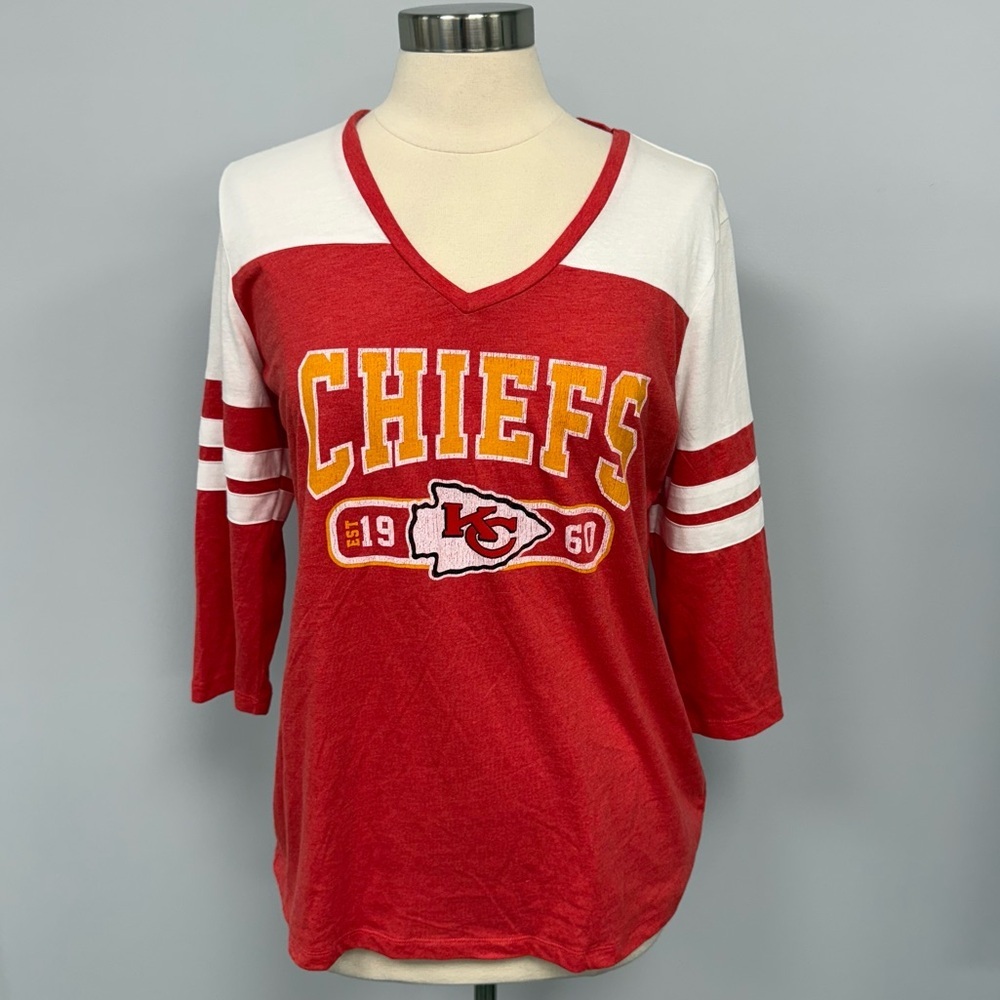 NWOT Kansas City Chiefs Women’s L T-shirt 3/4 Sleeve Graphic Print NFL Apparel